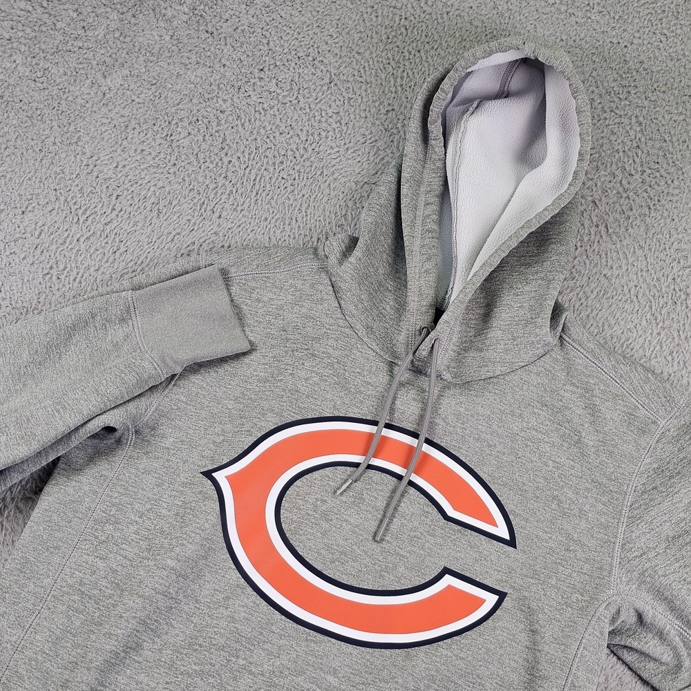 Chicago Bears Hoodie Sweatshirt Mens Small Gray NFL Football Nike Dri-FIT